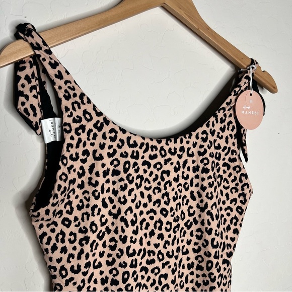 NWT MANEBI Tie-up One Piece Leopard Reversible Swimsuit - Picture 5 of 12